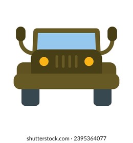 Military Jeep Vector Flat Icon For Personal And Commercial Use.
