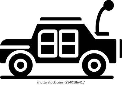 Military Jeep Vector Icon Glyph Style