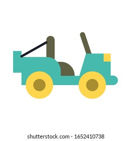 military jeep vehicle line and fill style icon vector illustration design