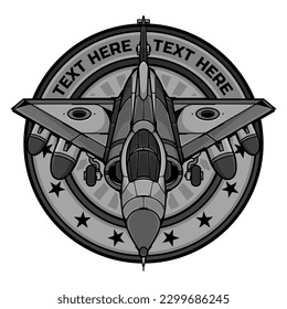 military jet aircraft logo, vector EPS 10