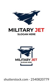 military jet fighter aircraft silhouette logo vector