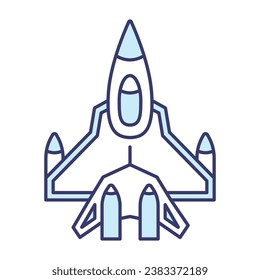 Military jet fighter icon vector on trendy design