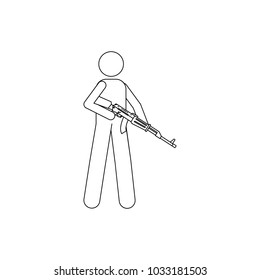 the military keeps a gun icon. Element of military icon for mobile concept and web apps. Thin line icon for website design and development, app development. Premium icon on white background
