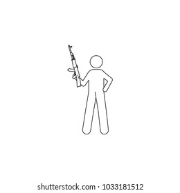 the military keeps a gun icon. Element of military icon for mobile concept and web apps. Thin line icon for website design and development, app development. Premium icon on white background