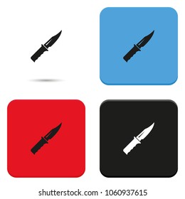 Military knife flat vector icon.