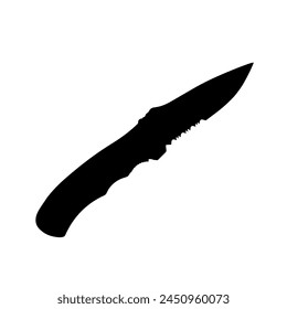 Military knife silhouette vector illustration on white background