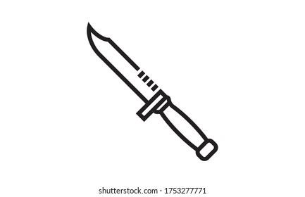 Ilustración del vector de icono de cuchillo simple militar. Se puede usar para aplicaciones web y móviles.