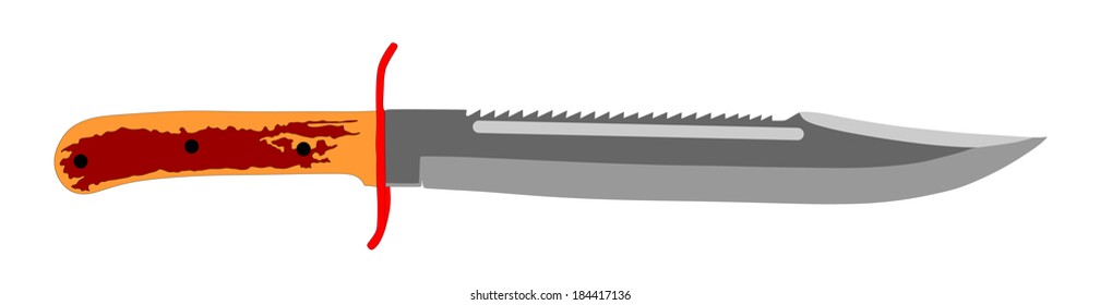 Military knife vector isolated on white background.