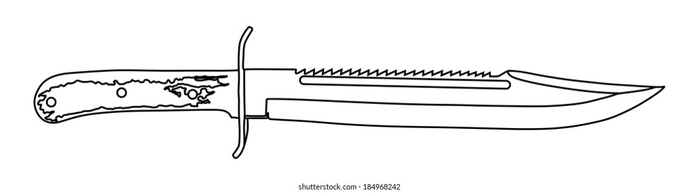 Military knife vector isolated on white background. 