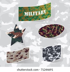  Military label  set. Vector.