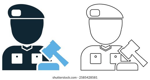 Military law icon vector, legal, defense and government pictogram symbol ui and ux design, glyphs and stroke line