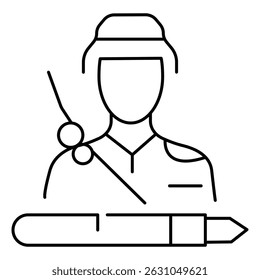 Military Law vector Icon design Depicting Legal System for Armed Forces