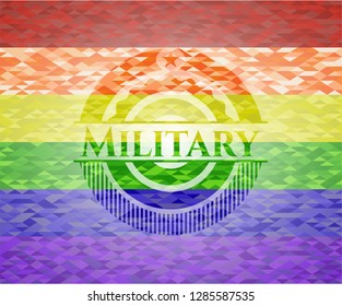 Military lgbt colors emblem 