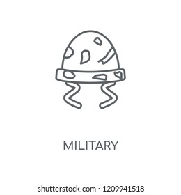 Military linear icon. Military concept stroke symbol design. Thin graphic elements vector illustration, outline pattern on a white background, eps 10.