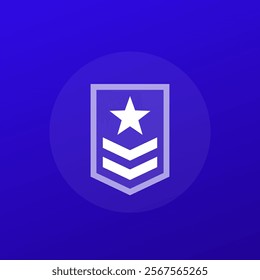 Military logo, army rank icon, transparent design