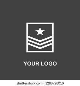 military logo. black and white template design. silhouette vector