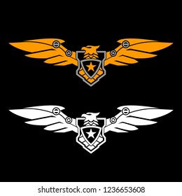 military logo eagle badge design vector illustration