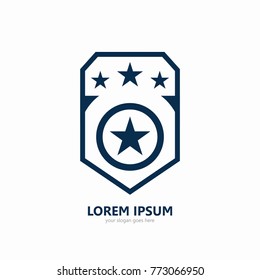 Military logo template in thin line style