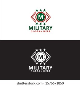 Military M Logo in Vector