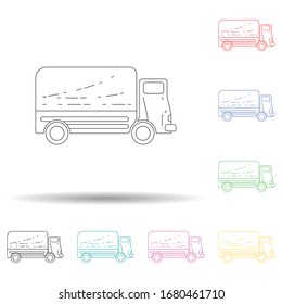 Military machine multi color set icon. Simple thin line, outline vector of army icons for ui and ux, website or mobile application