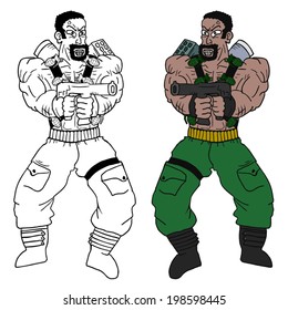 Military man draw
