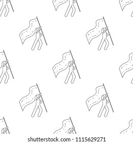 military man with flag icon. Element of army icon for mobile concept and web apps. Pattern repeat seamless military man with flag icon. Can be used for web on white background