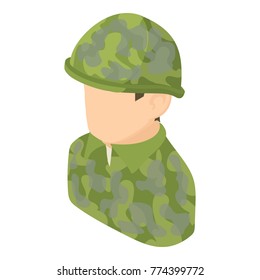 Military man icon. Isometric illustration of military man vector icon for web