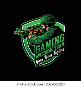 Military mascot esport logo design