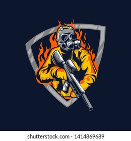 military mascot gaming esport logo