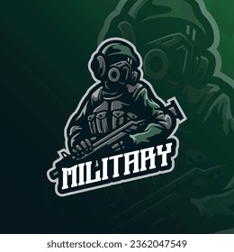 Military mascot logo design vector with modern illustration concept style for badge, emblem and t shirt printing. Military illustration for sport and esport team.