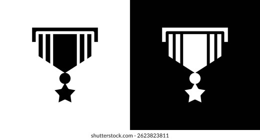 Military medal icon for logo web mobile app UI design.
