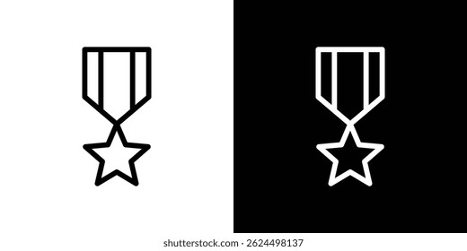 Military medal icon. Logotype vector set