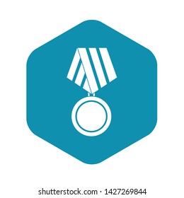 Military medal icon in simple style isolated on white background vector illustration