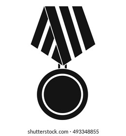 Military medal icon in simple style isolated on white background vector illustration