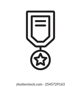 Military medal icon Simple thin outline