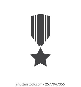 Military medal icon Simple thin line flat symbol