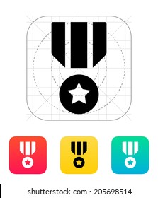 Military medal icon. Vector illustration.