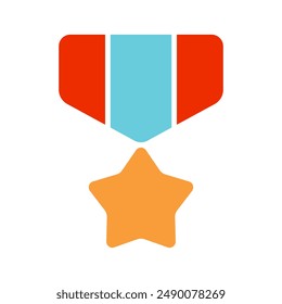 Military medal line icon. Award, honor, decoration, star, achievement, recognition, bravery, service, distinction, merit, badge, symbol, military, soldier, hero, accomplishment, excellence, victory.