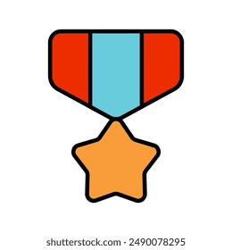 Icono de medalla militar. Premio, honor, decoración, estrella, logro, reconocimiento, valentía, servicio, distinción, mérito, insignia, símbolo, militar, soldado, héroe, logro, excelencia, victoria.