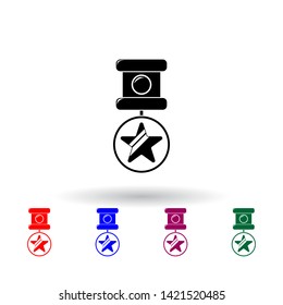 military medal multi color icon. Elements of army & war set. Simple icon for websites, web design, mobile app, info graphics