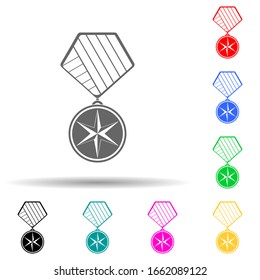 military medal multi color style icon. Simple glyph, flat vector of sucsess and awards icons for ui and ux, website or mobile application