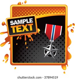 military medal on classy modern style grunge template