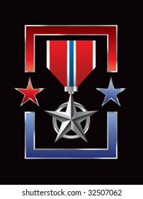 military medal on star background