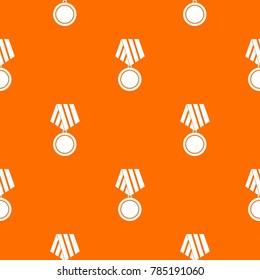 Military medal pattern repeat seamless in orange color for any design. Vector geometric illustration
