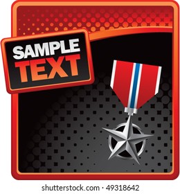 military medal red and black halftone banner