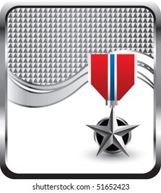  military medal silver checkered wave backdrop