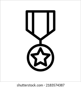 Military medal simple icon. Vector illustration.