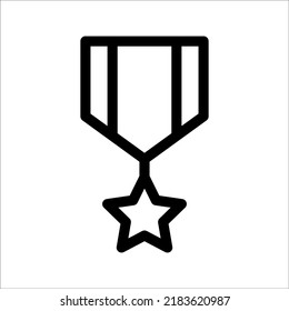 Military medal simple icon. Vector illustration.