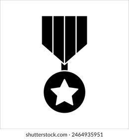 Medalla militar simple icono. Ilustración vectorial.