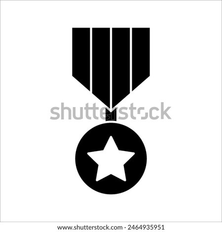 Military medal simple icon. Vector illustration.